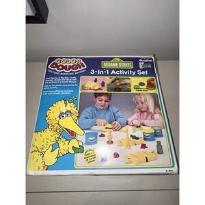 Vintage Sesame Street Color Dough 3-In-1 Activity Set Molds Big Bird